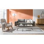 Fauteuil GARBO met houten pootjes Geweven stof Saia: Beige - Donkere eikenhout