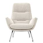 Fauteuil Garbo VI Geweven stof Saia: Beige - Chroomkleurig glanzend