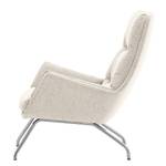 Sessel Garbo VI Webstoff - Webstoff Saia: Beige - Chrom glänzend