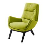 Fauteuil GARBO met houten pootjes Geweven stof Anda II: Groen - Zwart