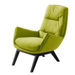 Fauteuil GARBO met houten pootjes Geweven stof Anda II: Groen - Zwart