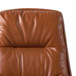 Fauteuil GARBO met houten pootjes Echt leer Dub: Bruin - Zwart