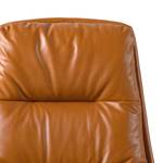 Fauteuil GARBO met houten pootjes Echt leer Dub: Cognackleurig - Donkere eikenhout