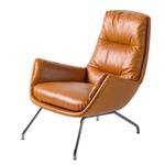 Sessel Garbo VIII Echtleder Dub: Cognac - Chrom glänzend