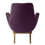 Sessel GARBO mit Holzfüßen Webstoff - Webstoff Anda II: Violett - Eiche Dunkel