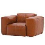 Fauteuil Hudson Tissu Cuir véritable Dub : Marron