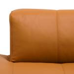 Wohnlandschaft HUDSON Echtleder Neka: Cognac - Longchair davorstehend rechts / Ottomane links