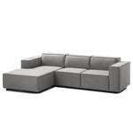 Ecksofa KINX mit Longchair Webstoff - Webstoff Milan: Hellgrau - Breite: 260 cm - Longchair davorstehend links - Keine Funktion