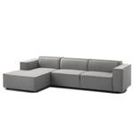 Ecksofa KINX mit Longchair Webstoff - Webstoff Milan: Hellgrau - Breite: 294 cm - Longchair davorstehend links - Keine Funktion