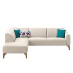 Ecksofa Bora II Webstoff Webstoff Saia: Beige - Ottomane davorstehend links