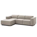 Ecksofa KINX mit Longchair Webstoff - Webstoff Milan: Beige - Breite: 260 cm - Longchair davorstehend links - Keine Funktion