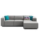 Ecksofa KINX mit Longchair Webstoff - Webstoff Milan: Hellgrau - Breite: 260 cm - Longchair davorstehend rechts - Keine Funktion