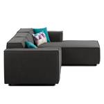 Ecksofa KINX mit Longchair Webstoff - Webstoff Milan: Anthrazit - Breite: 260 cm - Longchair davorstehend rechts - Keine Funktion