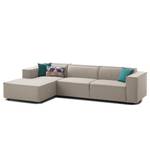 Ecksofa KINX mit Longchair Webstoff - Webstoff Milan: Beige - Breite: 294 cm - Longchair davorstehend links - Keine Funktion