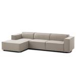 Hoekbank KINX met Longchair Geweven stof Milan: Beige - Breedte: 294 cm - Longchair vooraanzicht links - Geen functie