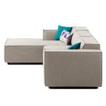 Ecksofa KINX mit Longchair Webstoff - Webstoff Milan: Beige - Breite: 294 cm - Longchair davorstehend links - Keine Funktion