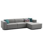 Ecksofa KINX mit Longchair Webstoff - Webstoff Milan: Hellgrau - Breite: 294 cm - Longchair davorstehend rechts - Keine Funktion