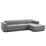 Ecksofa KINX mit Longchair Webstoff - Webstoff Milan: Hellgrau - Breite: 294 cm - Longchair davorstehend rechts - Keine Funktion