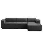 Ecksofa KINX mit Longchair Webstoff - Webstoff Milan: Anthrazit - Breite: 294 cm - Longchair davorstehend rechts - Keine Funktion