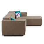 Ecksofa KINX mit Longchair Webstoff - Webstoff Osta: Cappuccino - Breite: 294 cm - Longchair davorstehend rechts - Keine Funktion