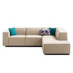 Ecksofa KINX mit Ottomane Webstoff - Webstoff Milan: Beige - Ottomane davorstehend rechts - Keine Funktion