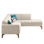 Ecksofa Bora II Webstoff Webstoff Saia: Beige - Ottomane davorstehend rechts