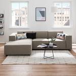 Ecksofa KINX mit Longchair Webstoff - Webstoff Milan: Grau-Braun - Breite: 260 cm - Longchair davorstehend links - Keine Funktion