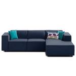 Ecksofa KINX mit Longchair Webstoff - Webstoff Milan: Dunkelblau - Breite: 260 cm - Longchair davorstehend rechts - Keine Funktion