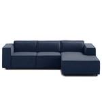 Ecksofa KINX mit Longchair Webstoff - Webstoff Milan: Dunkelblau - Breite: 260 cm - Longchair davorstehend rechts - Keine Funktion