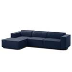 Ecksofa KINX mit Longchair Webstoff - Webstoff Milan: Dunkelblau - Breite: 294 cm - Longchair davorstehend links - Keine Funktion