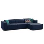 Ecksofa KINX mit Longchair Webstoff - Webstoff Milan: Dunkelblau - Breite: 294 cm - Longchair davorstehend rechts - Keine Funktion