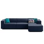 Ecksofa KINX mit Longchair Webstoff - Webstoff Milan: Dunkelblau - Breite: 294 cm - Longchair davorstehend rechts - Keine Funktion