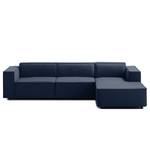 Canapé d’angle KINX méridienne Tissu Milan : Bleu foncé - Largeur : 294 cm - Méridienne courte à droite (vue de face) - Sans fonction