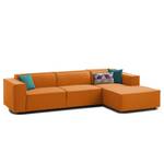 Ecksofa KINX mit Longchair Webstoff - Webstoff Milan: Rostbraun - Breite: 294 cm - Longchair davorstehend rechts - Keine Funktion