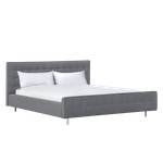 Gestoffeerd bed Chelsea Stof Valona: Zilverkleurig - 90 x 200cm