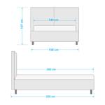 Polsterbett Versa I Stoff Valona: Anthrazit - 140 x 200cm - 1 Bettkasten - Hellbraun