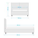 Polsterbett Versa II Stoff Valona: Silber - 140 x 200cm - 1 Bettkasten - Hellbraun