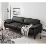 3-Sitzer Sofa HORLEY Echtleder Cerys: Schwarz