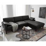 Ecksofa Horley Echtleder Schwarz - Longchair davorstehend rechts