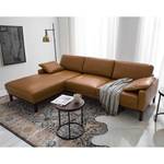 Ecksofa Horley Echtleder Braun - Longchair davorstehend links