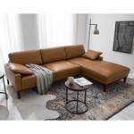 Ecksofa Horley Echtleder Braun - Longchair davorstehend rechts