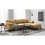 Ecksofa Horley Echtleder Beige - Longchair davorstehend rechts