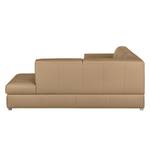 Ecksofa Termon - Bodennah Echtleder Roda: Beige - Longchair davorstehend rechts