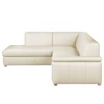 Ecksofa Termon - Bodennah Echtleder Maer: Creme - Longchair davorstehend links