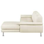 Ecksofa Termon - Bodenfrei Echtleder Maer: Creme - Longchair davorstehend rechts