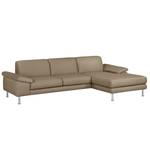 Ecksofa Termon - Bodenfrei Echtleder Maer: Taupe - Longchair davorstehend rechts