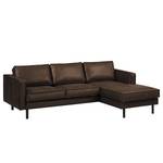 Ecksofa FORT DODGE Aspect cuir vieilli - Microfaser Yaka: Braun - Longchair davorstehend rechts - Ohne Schlaffunktion