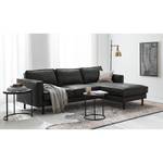 Ecksofa FORT DODGE Aspect cuir vieilli - Microfaser Yaka: Schwarz - Longchair davorstehend rechts - Ohne Schlaffunktion