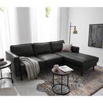 Ecksofa FORT DODGE Aspect cuir vieilli - Microfaser Yaka: Schwarz - Longchair davorstehend rechts - Ohne Schlaffunktion