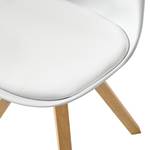 Chaise ALEDAS Plastique / Chêne massif - Blanc - Marron - Lot de 2